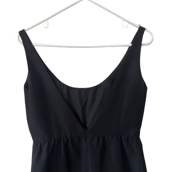 Jill Stuart Black Sleeveless Scoop Neck V Back Ruffle Hem Mini Dress Size 8 - Picture 8 of 11